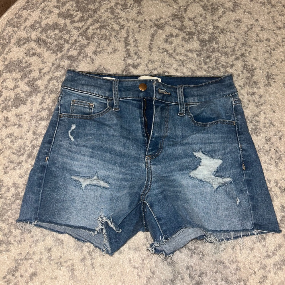 High rise midi Jean shorts size 0